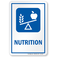 Nutrition Hospital Sign with Balanced Diet Symbol