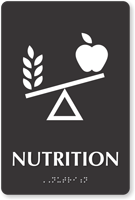 Nutrition TactileTouch Braille Sign with Balanced Diet Symbol