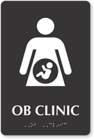 OB Clinic Braille Sign