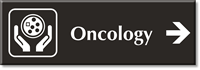 Oncology Engraved Sign with Cancer Cell Symbol