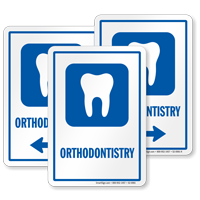 Orthodontistry Hospital Sign with Tooth Symbol