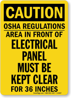 Caution Electrical Panel Clear OSHA Sign