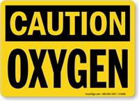 Caution Oxygen Sign