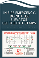 In Case of Fire   Use Stairs Sign