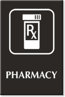 Pharmacy Engraved Hospital Sign, Rx Symbol, SKU: SE-6319