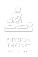 Physical Therapy Braille Sign with Physiotherapist Symbol