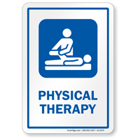 Physical Therapy Hospital Sign with Physiotherapist Symbol