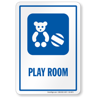 Play Room Sign with Teddy Ball Symbol