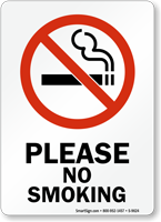 No Smoking Labels - Please No Smoking, SKU: S-9624