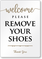 Please Remove Your Shoes Airbnb Sign