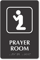 Prayer Room Symbol TactileTouch™ Sign with Braille