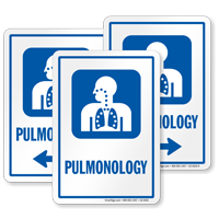 Pulmonology Pulmonary Hospital Sign with Respiratory Symbol