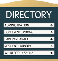 Directory Sign, Changeable inserts 5 Panel