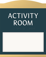 Room Name Sign, ¾ in. raised letters braille