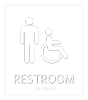 Male Restroom Door Sign with Handicap Symbol