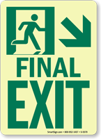GlowSmart™ Final Exit Sign Arrow Down Sign