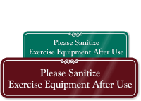 Sanitize Exercise Equipment After Use ShowCase Wall Sign