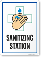 Sanitizing Station Wash Hands Sign