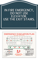Use Stairs  Do Not Use Elevator Sign