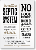 Sensitive Septic System Please Be Kind To Drain Airbnb Sign