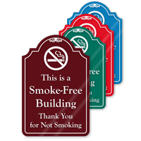 Smoke Free Building ShowCase Sign, SKU: SE-7042