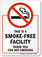 This is a Smoke Free Facility Sign