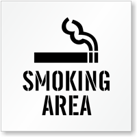 Smoking Area Floor Stencil with Graphic