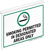 Smoking Permitted In Designated Areas Z-Sign for Ceiling