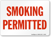 Smoking Permitted (red text)