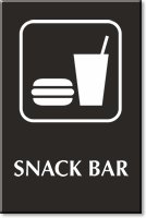 Snack Bar Engraved Sign with Symbol