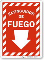 Spanish Extinguidor De Fuego Sign Fire Extinguisher
