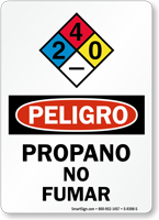 Propano No Fumar Propane No Smoking Spanish Sign