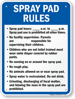 Spray Pad Rules Sign