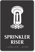 Sprinkler Riser TactileTouch™ Sign with Braille