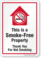 This Is A Smoke Free Property No Smoking Sign