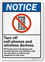 Turn Off Cell Phone and Wireless Devices Sign