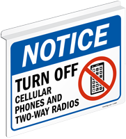 Notice Turn Off Cellular Phones Radios Sign