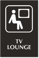 TV Lounge Engraved Sign with Symbol