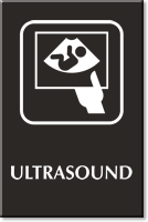 Ultrasound Engraved Hospital Sign with Pregnancy Scan Symbol