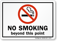 NO SMOKING beyond this point.