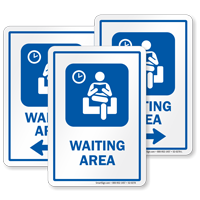 Waiting Area Sign with Public Room Symbol