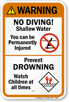 Warning No Diving Sign