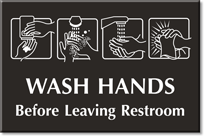 Wash Hands Before Leaving Restroom Sign