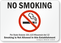 Wisconsin No Smoking Sign