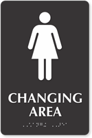 Women Changing Area TactileTouch™ Sign with Braille