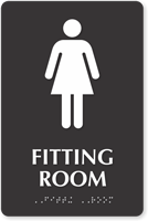 Women Fitting Room TactileTouch™ Sign with Braille