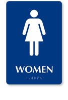 Women Pictogram Braille Restroom Sign