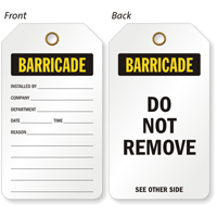 2 Sided Barricade Status Tag