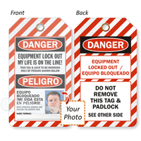 Bilingual Equipment Lock Out Danger Tag