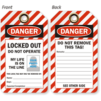 Custom Danger Locked Out, Do Not Operate Tag